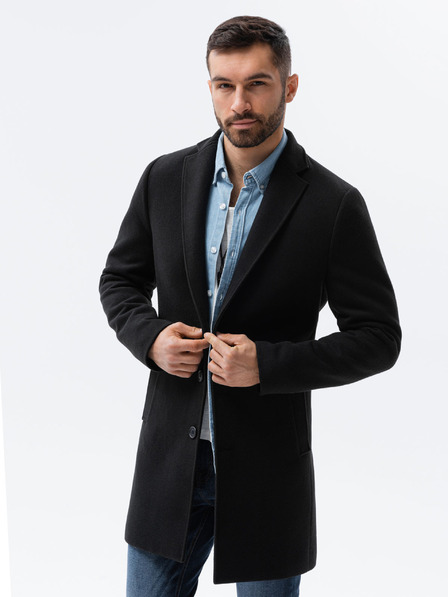 Ombre Clothing Schwarzer Leichter Herrenmantel Ombre Kleidung