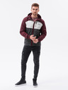 Ombre Clothing Ombre Clothing C447 Herren Übergangsjacke in Grau und Burgunderrot