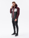 Ombre Clothing Ombre Clothing C447 Herren Übergangsjacke in Grau und Burgunderrot