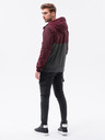 Ombre Clothing Ombre Clothing C447 Herren Übergangsjacke in Grau und Burgunderrot