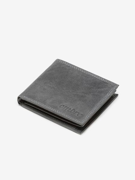 Ombre Clothing Graue Herren Leder Brieftasche Ombre Kleidung