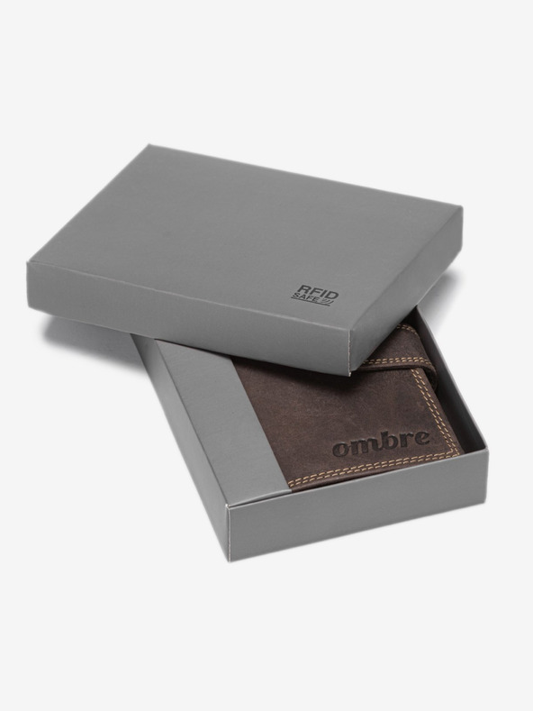 Ombre Clothing Braunes Herren Portemonnaie aus Leder Ombre Clothing A091