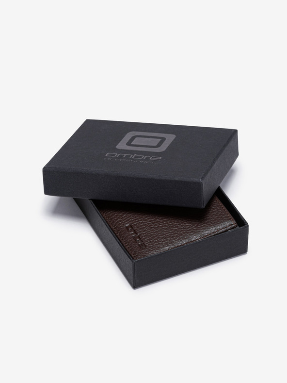 Ombre Clothing Braunes Herrenleder Portemonnaie Ombre Kleidung