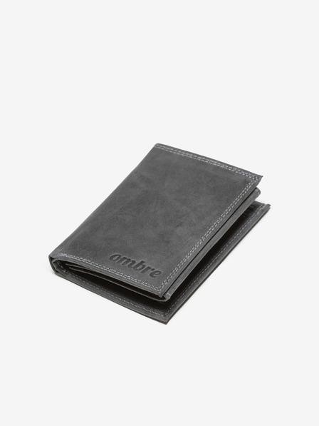 Ombre Clothing Herren Leder Brieftasche - Schwarz A417