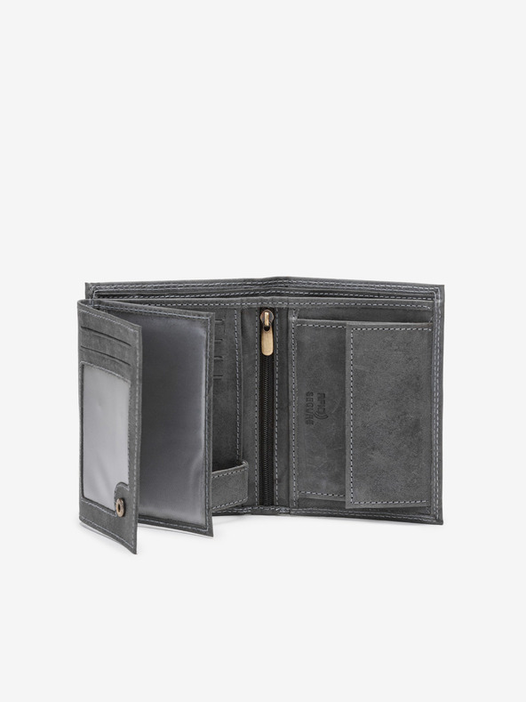 Ombre Clothing Herren Leder Brieftasche - Schwarz A417