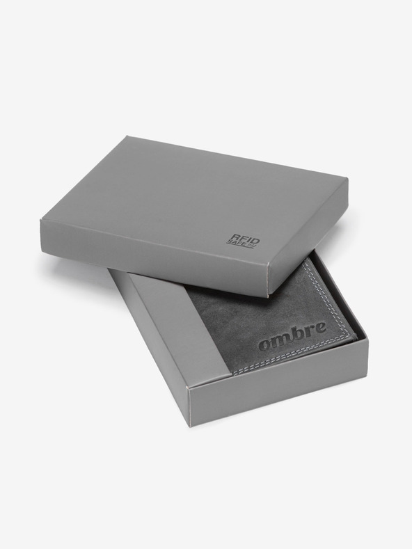 Ombre Clothing Herren Leder Brieftasche - Schwarz A417