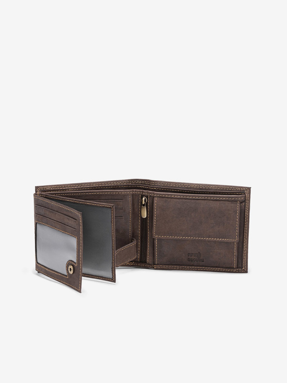 Ombre Clothing Herrenbrieftasche aus Leder - braun A092