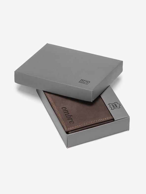 Ombre Clothing Herrenbrieftasche aus Leder - braun A092