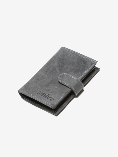 Ombre Clothing Herrenbrieftasche aus Leder - schwarz A091