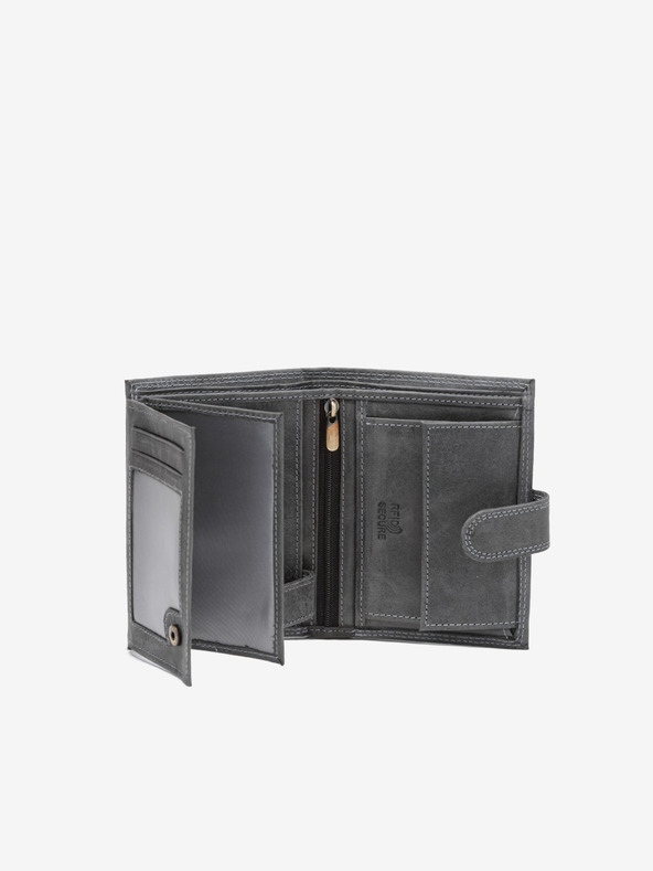 Ombre Clothing Herrenbrieftasche aus Leder - schwarz A091