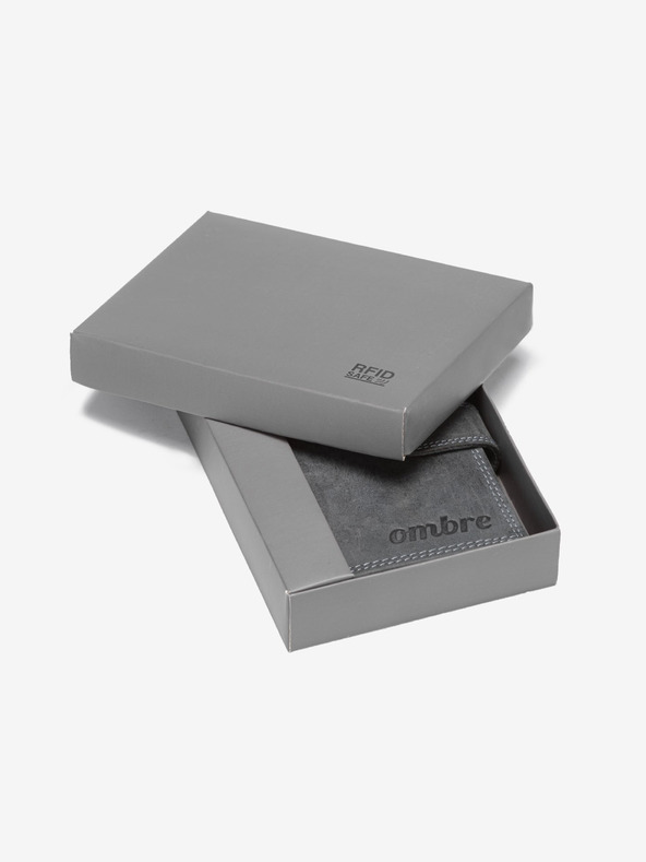 Ombre Clothing Herrenbrieftasche aus Leder - schwarz A091