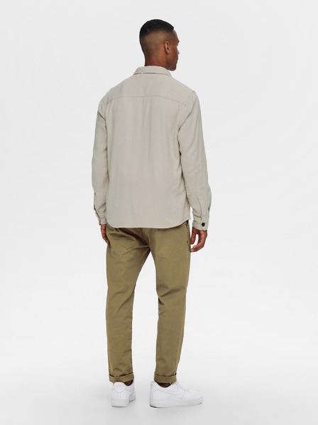 ONLY & SONS ONLY & SONS Milo beiges Herrenhemd mit Taschen