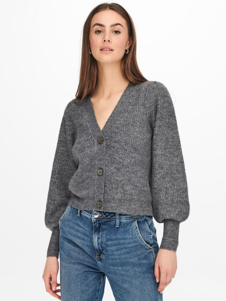 Jacqueline de Yong JDY Rea grau gestreifte Strickjacke