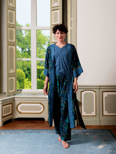PiP studio Blauer gemusterter Damenkimono PiP studio Kyoto Festival Blau