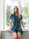 PiP studio Dunkelblaues gemustertes Damen-Pyjama-Top PiP Studio Kyoto Festival Blau