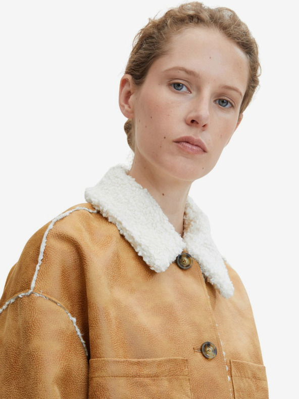 Tom Tailor Tom Tailor Hellbraune Damen-Kunstfelljacke