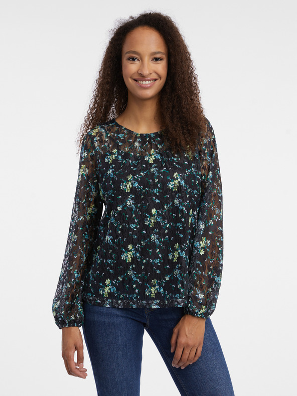 Orsay Schwarze geblümte Bluse ORSAY