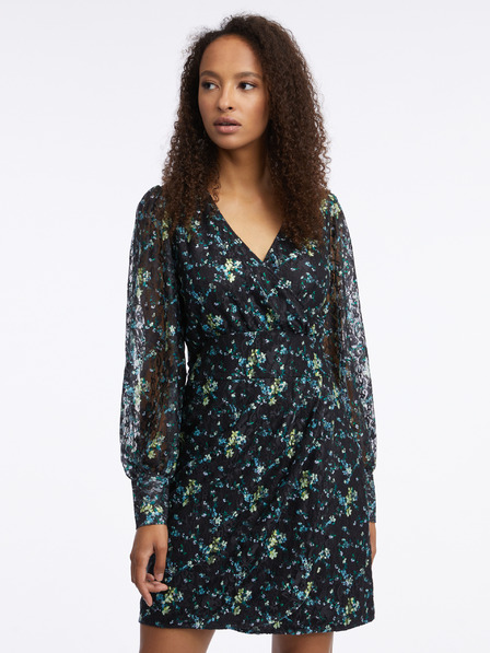 Orsay Schwarzes Damen-Blumenkleid ORSAY