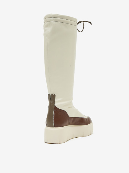 Högl Cremefarbene Damen Plateaustiefel Högl