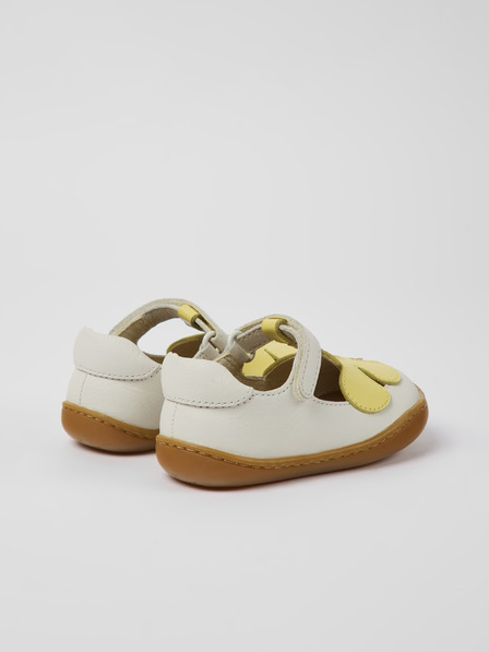 Camper Gelbe und weiße Lederballerinas für Mädchen Camper