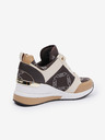 Michael Kors Beige und braune Keilsneakers aus Leder für Damen Michael Kors Georgie Trainer