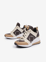Michael Kors Beige und braune Keilsneakers aus Leder für Damen Michael Kors Georgie Trainer