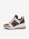 Michael Kors Beige und braune Keilsneakers aus Leder für Damen Michael Kors Georgie Trainer