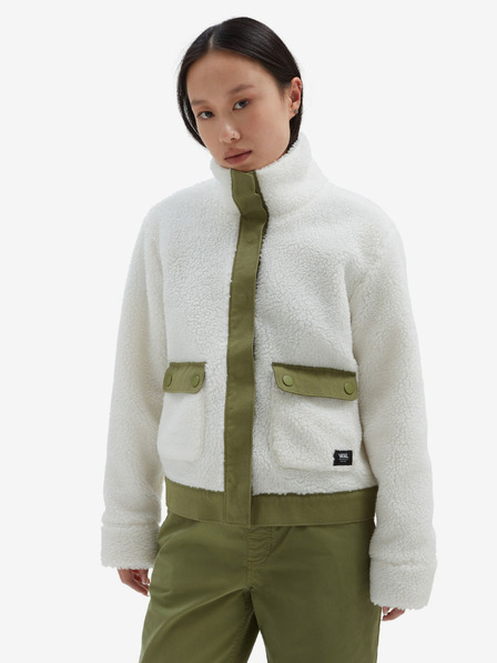 Vans VANS Tevis Sherpa Fleece Jacke für Frauen Weiß und Grün