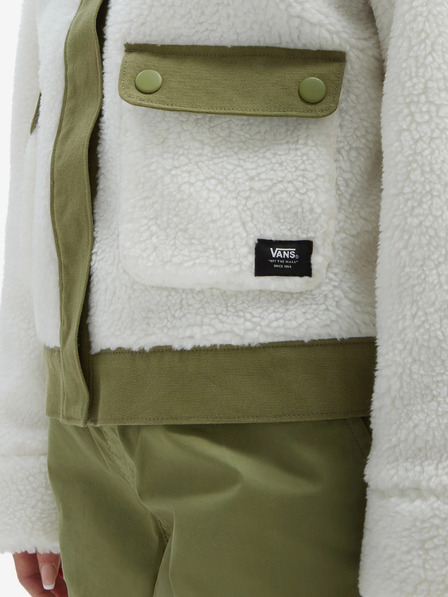 Vans VANS Tevis Sherpa Fleece Jacke für Frauen Weiß und Grün