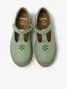 Camper Grüne Mädchen Lederhalbschuhe Camper