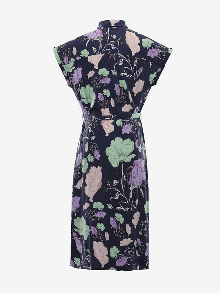 NAX Dunkelblaues geblümtes Damenkleid NAX OCERA