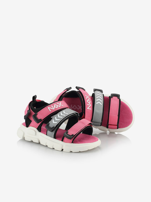 NAX Graue und rosa Mädchen-Sandalen NAX Nesso