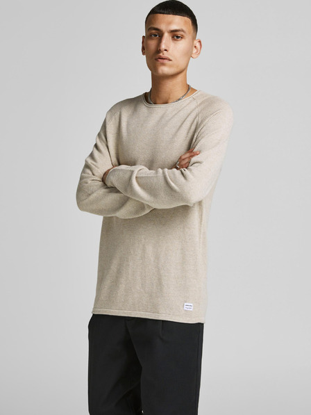 Jack & Jones Cremefarbener Jack & Jones Ehill-Pullover für Herren