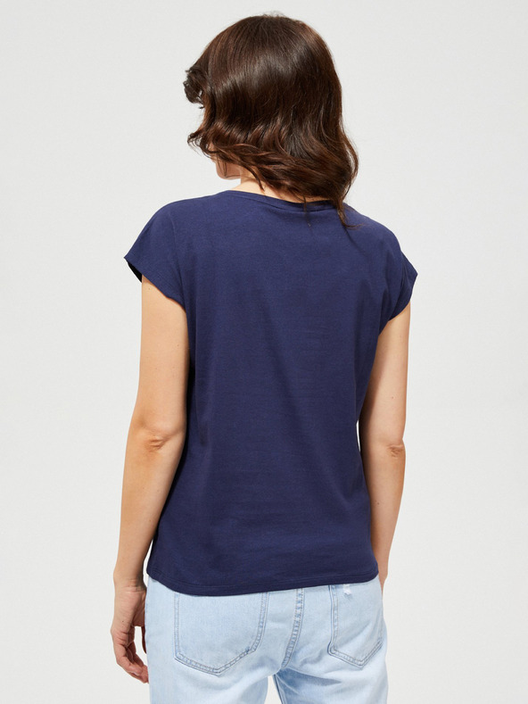 Moodo Blaues T-Shirt mit weißem und rosa Moodo-Motiv