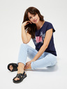 Moodo Blaues T-Shirt mit weißem und rosa Moodo-Motiv