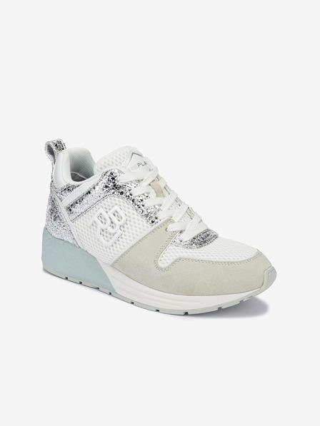 Replay Damen Turnschuhe in Weiß und Silber Replay