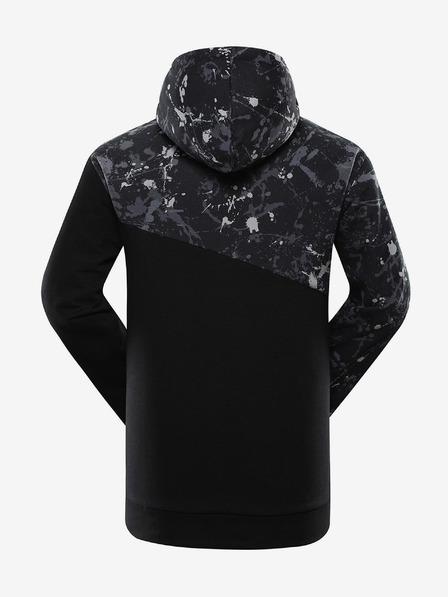 NAX Grau-schwarz gemusterter Herren-Kapuzenpullover NAX Mokec