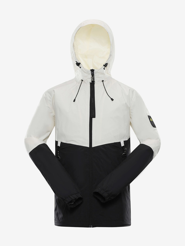 NAX Cremefarbene und schwarze Herrenjacke NAX ZALEW