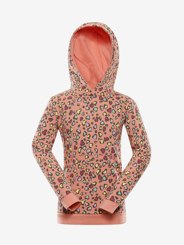 NAX Orangefarbenes gemustertes Mädchen-Sweatshirt NAX NALO