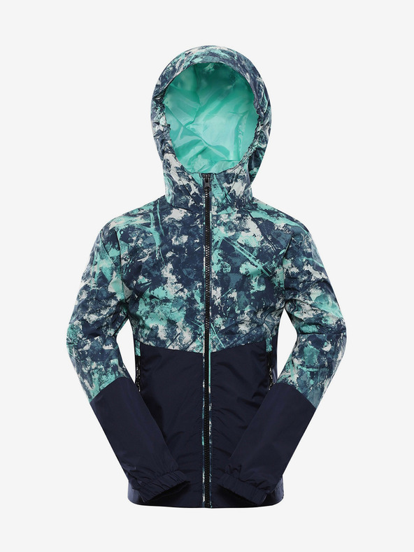 NAX Türkisfarbene und blaue gemusterte Kinderjacke NAX IMUFO