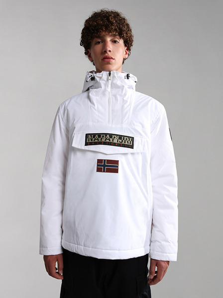 Napapijri Weißer wasserdichter Anorak mit Kapuze für Herren NAPAPIJRI