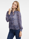 Orsay Blaue gemusterte Damenbluse ORSAY