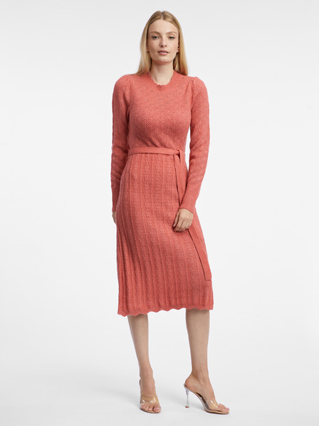 Orsay Ziegelfarbenes Damen-Pulloverkleid mit Wollmischung ORSAY