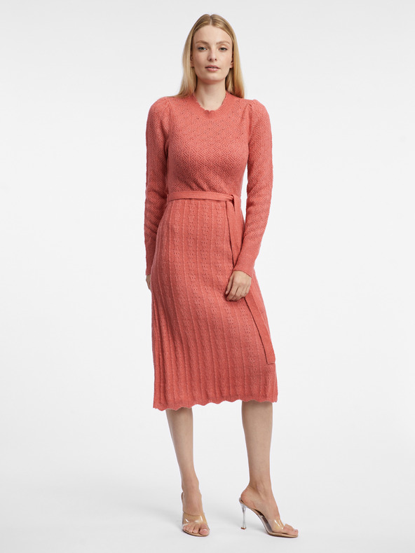 Orsay Ziegelfarbenes Damen-Pulloverkleid mit Wollmischung ORSAY