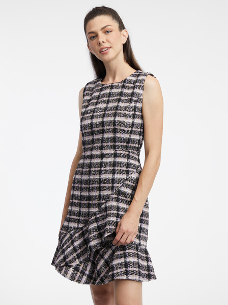 Orsay Rosa und schwarzes Tweed-Damenkleid ORSAY