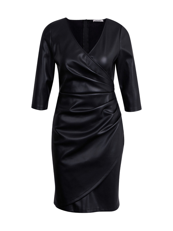 Orsay Schwarzes Damen-Kunstlederkleid ORSAY