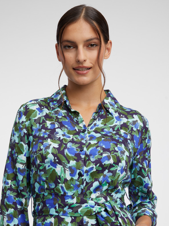 Orsay Grün-blaues Damen Blumen Blusenkleid von ORSAY