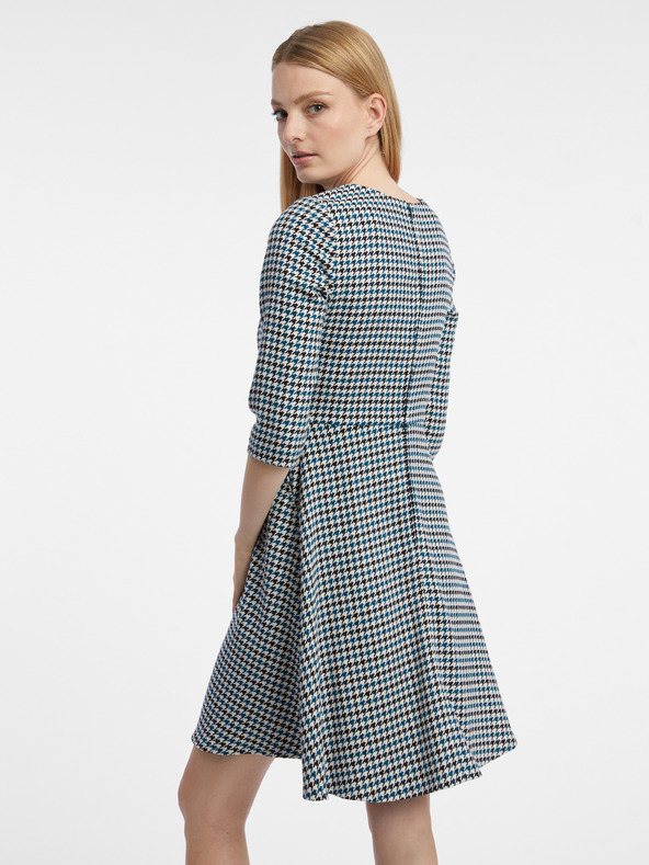 Orsay Blaues gemustertes Damenkleid ORSAY