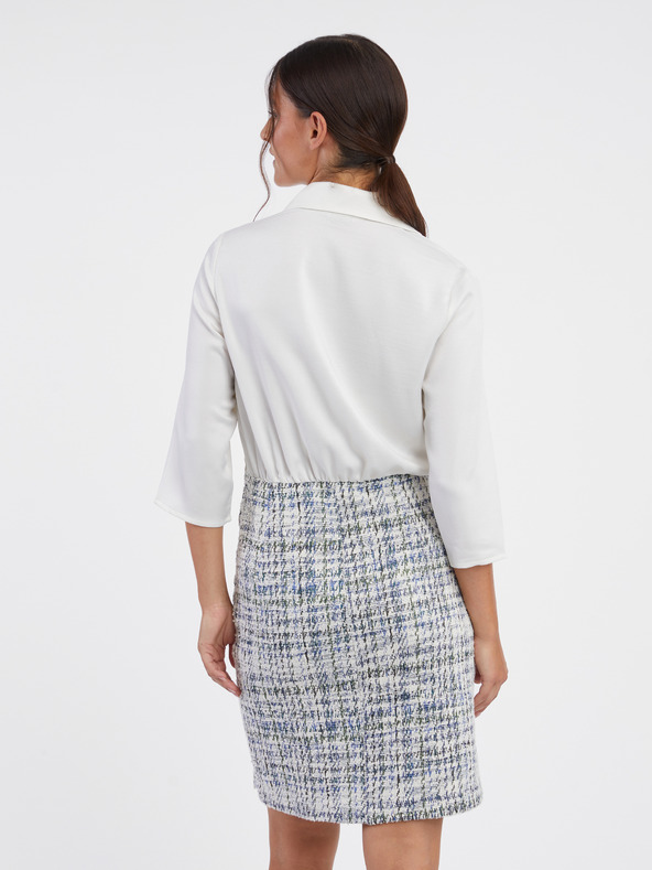 Orsay Blaues und weißes Damenkleid ORSAY