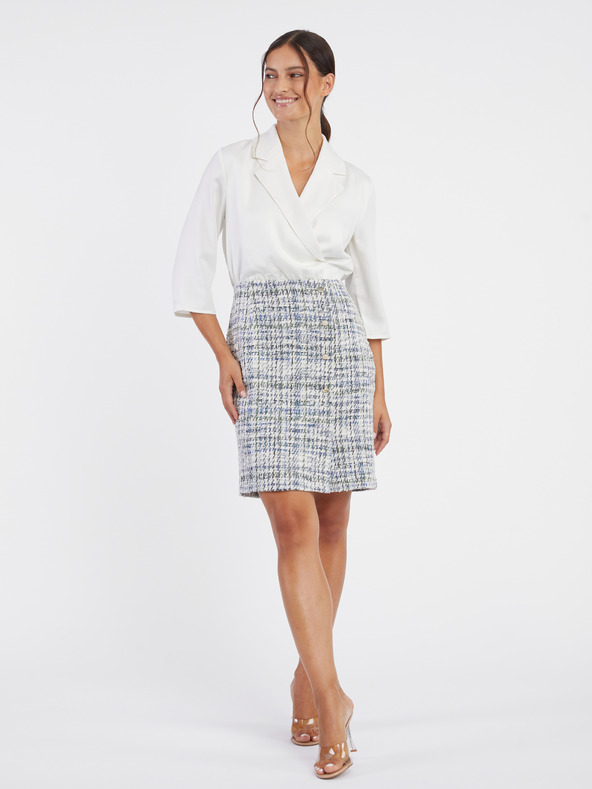 Orsay Blaues und weißes Damenkleid ORSAY